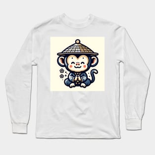 cute little ape wearing a hat Long Sleeve T-Shirt